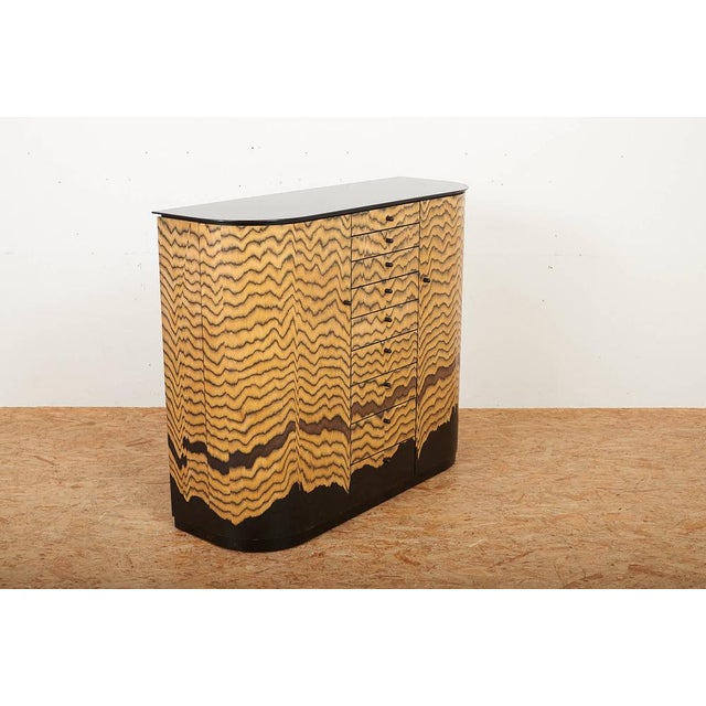 Black Curtained Sideboard in Tigerwood by Hans Eichenberger, 1980s For Sale - Image 8 of 14