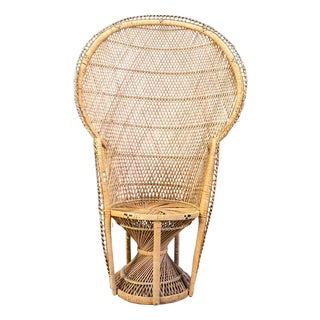 Vintage Wicker Peacock Chair, 1970s For Sale