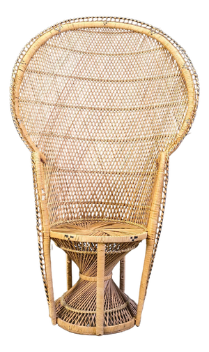 Vintage Wicker Peacock Chair, 1970s