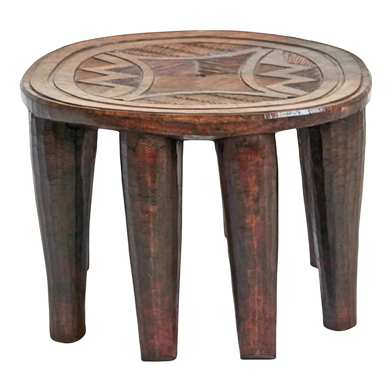 Mid 20th Century Vintage 8 Leg Wood Nupe Side Table | Chairish
