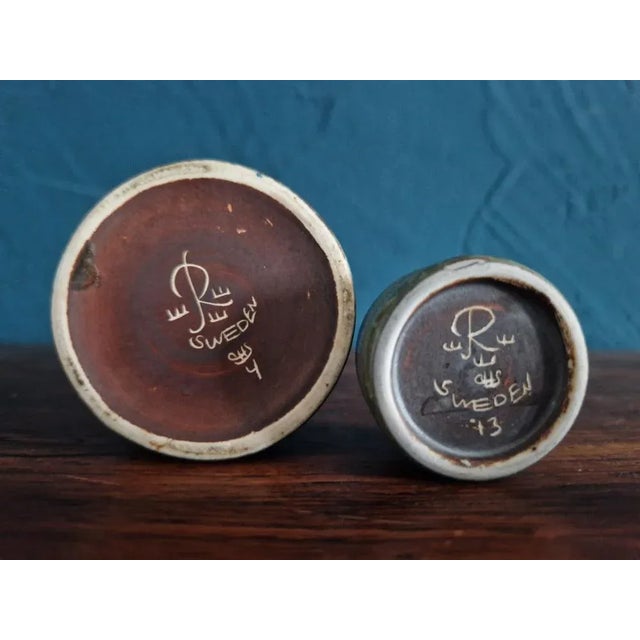 Mid-Century Modern Miniature Ceramic Bowls with Covers by Carl-Harry Stålhane for Rörstrand, Sweden, 1950s, Set of 2 For Sale - Image 3 of 6