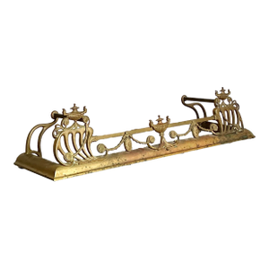 Vintage Regency Brass Swag Fireplace Fender