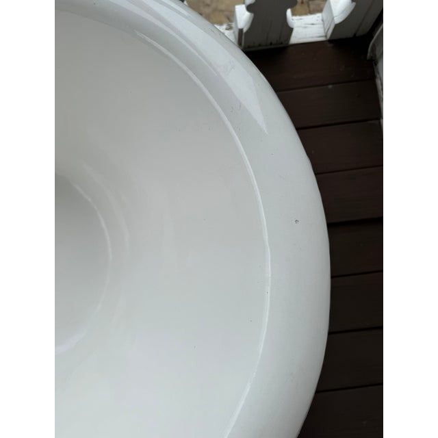 White Vintage Cast Iron Clawfoot Bathtub For Sale - Image 8 of 11