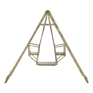 Patinated Iron Outdoor Swing For Sale