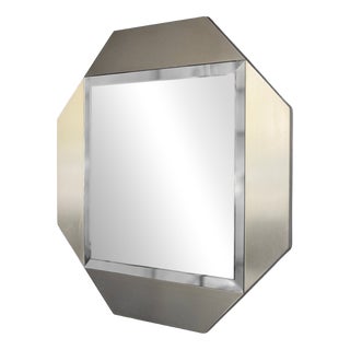 Mid-Century Modern Italian Brass Mirror, 1970s For Sale