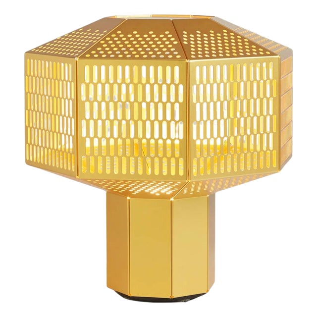 Ma-Rock M Golden Table Lamp by Jaime Hayson for Parachilna For Sale