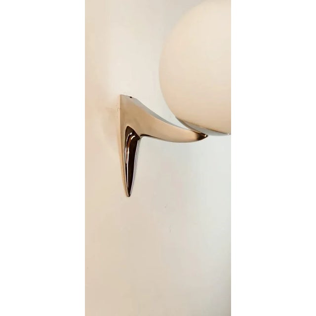 Wall Light in Chromed Brass with Satin White Sphere For Sale - Image 12 of 13