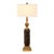 Vintage Hand-Carved Acanthus Wood Table Lamp With Linen Box Shade For Sale