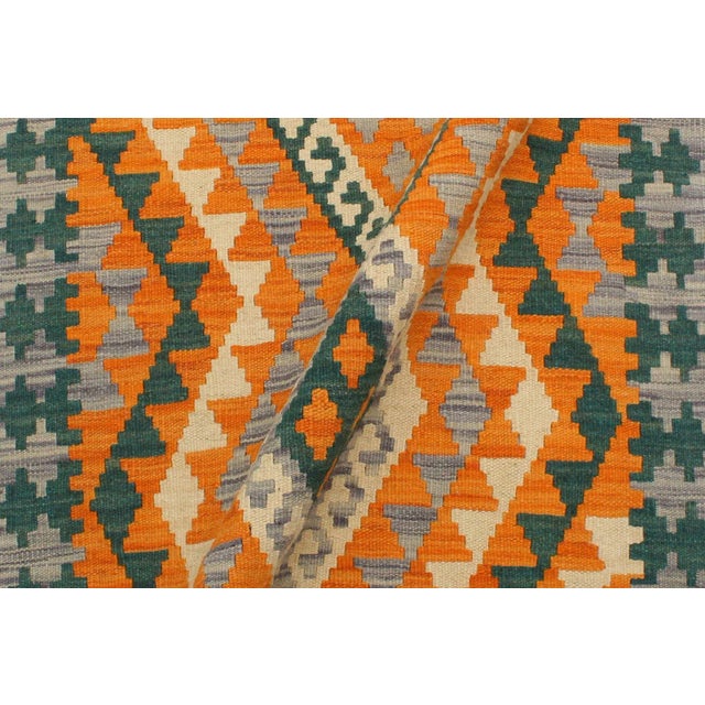 Textile 1990s Shabby Chic Kilim Orange Purple Wool Rug - 2'2" X 3'1" For Sale - Image 7 of 7