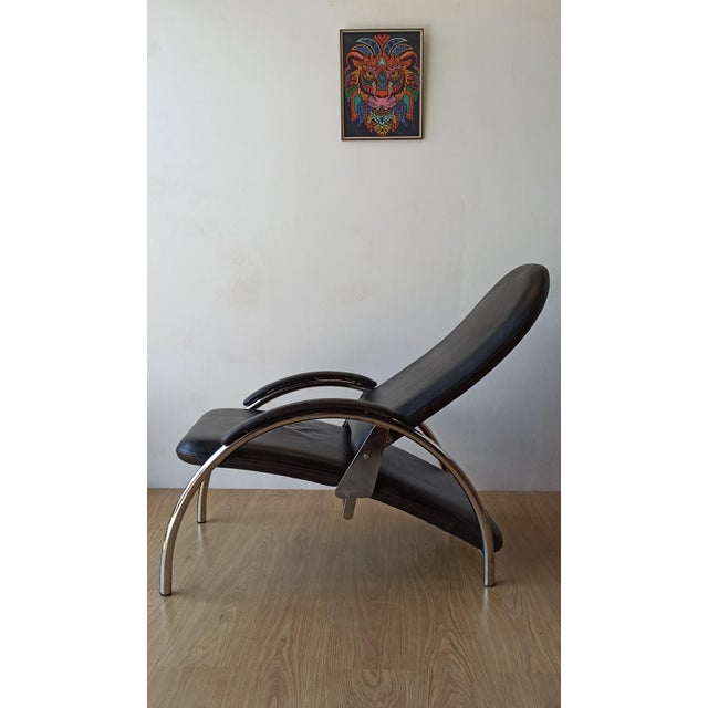 Chromed Leather Armchair, 1970s For Sale - Image 13 of 18
