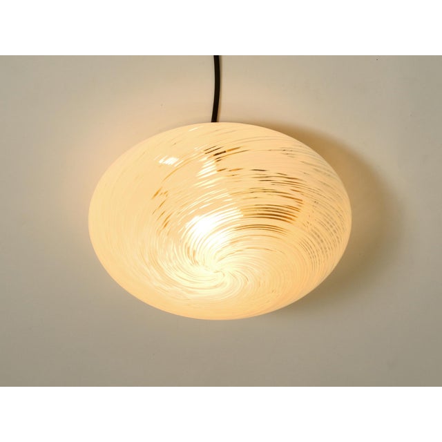 Swirl Flush Mount in Glass and Brass Base, 1980s For Sale - Image 13 of 18