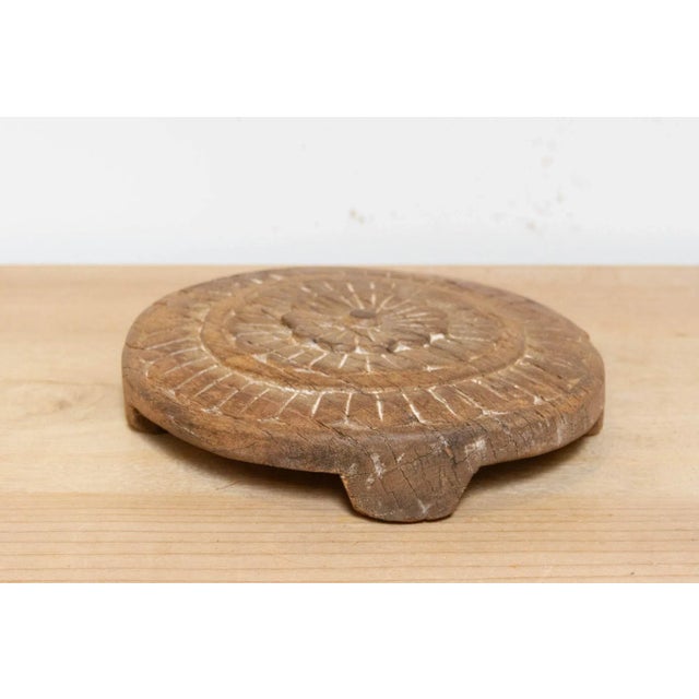 1960s Vintage Carved Chapati Plate For Sale - Image 5 of 6