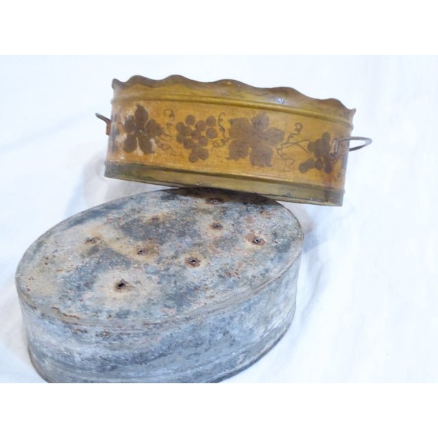1900 - 1909 Antique French Tole Cachepot With Liner For Sale - Image 5 of 5