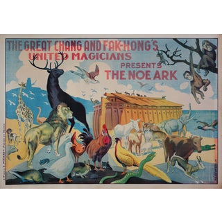 Original Advertising Poster for the Great Chang & Fak Hong United Magicians "The Noe Ark" Noah's Ark Ca. 1920 For Sale