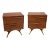 Pair of American Modern Walnut Sculptured Legs Pulls Two Drawers Nightstands For Sale