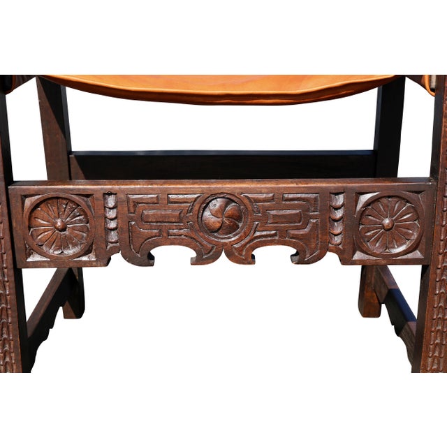 Spanish Baroque Walnut Armchairs - a Pair For Sale - Image 4 of 13