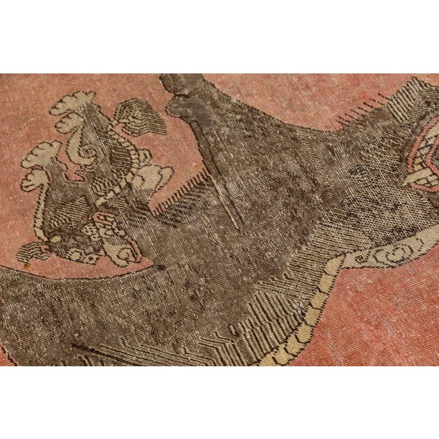 Burnt Orange 19th Century Antique Samarkand Khotan Rug With Foo Dogs & Auspicious Symbols For Sale - Image 8 of 11