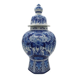 Vintage Ceramic Delftware Jar, 1950 For Sale