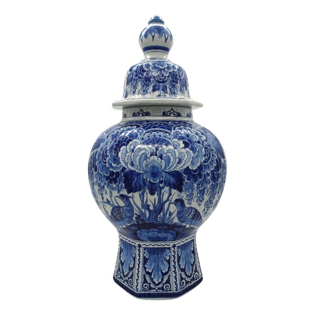 Vintage Ceramic Delftware Jar, 1950 For Sale