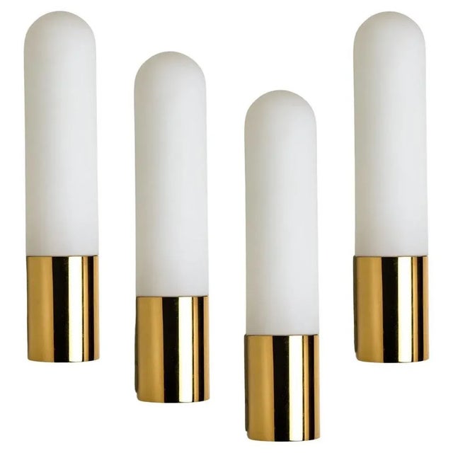 Opaque Glass and Brass Wall Light by Limburg, Germany, 1970s For Sale - Image 13 of 13