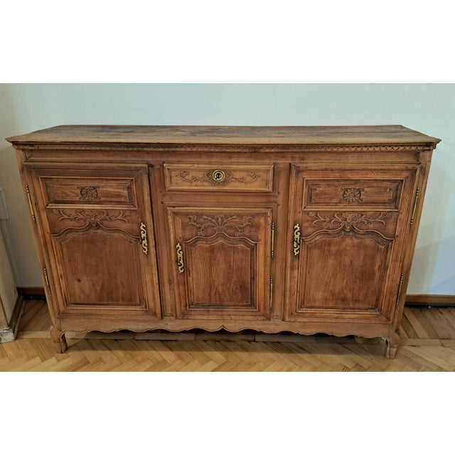 Tan Antique Provencal Sideboard in Fruit Wood from Befos For Sale - Image 8 of 9
