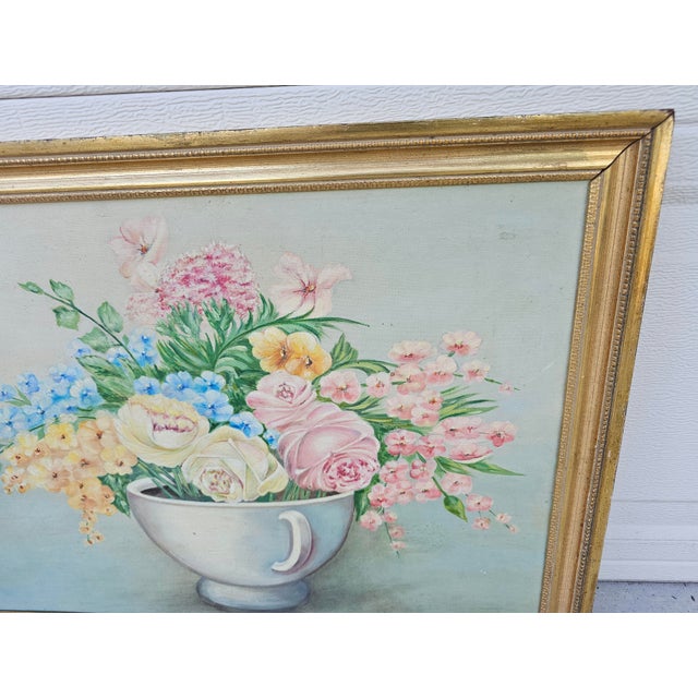 Italian Antique Floral Still Life Painting by A. R. Esposito, C. 1890–1920 For Sale - Image 9 of 12