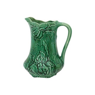Antique French Majolica Dragonfly Jug For Sale