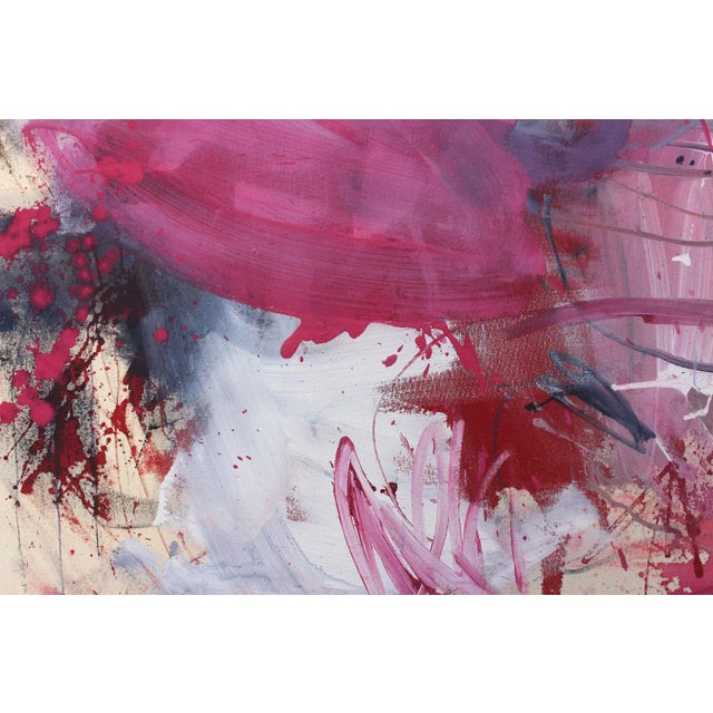 Contemporary Abstract Acrylic / Mixed Media on Canvas Painting “Berry Bliss” by Daniela Schweinsberg For Sale - Image 6 of 9