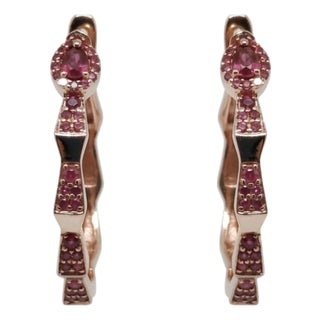 Natural 18k Gold Ruby 1.07ct Stud Earrings, Timeless Elegance, Pair For Sale