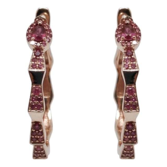Natural 18k Gold Ruby 1.07ct Stud Earrings, Timeless Elegance, Pair For Sale