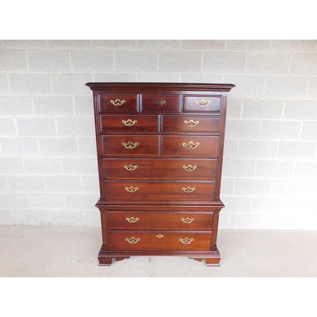 Late 20th Century Late 20th Century Thomasville Cherry Collection Chest on Chest 41.5"w For Sale - Image 5 of 14
