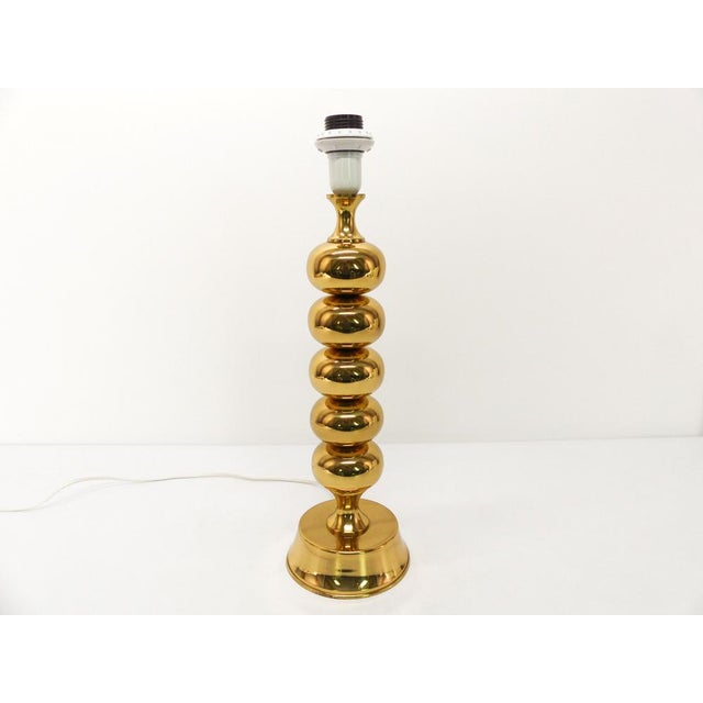 Gold Scandinavian Ball Lamp Base in Gilded Brass from Enco, 1960s For Sale - Image 8 of 8