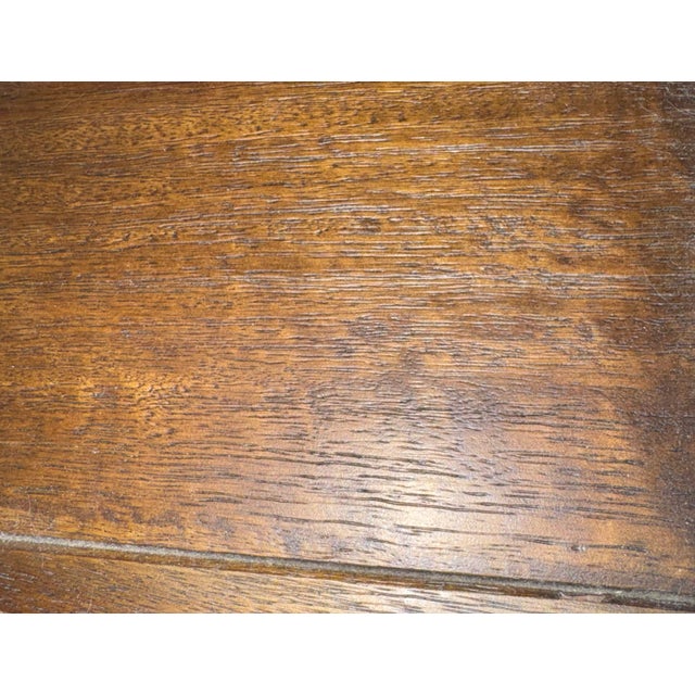 Industrial Wood and Metal Shelving Unit With Integrated Metal Handles and Foot Rail For Sale - Image 4 of 6