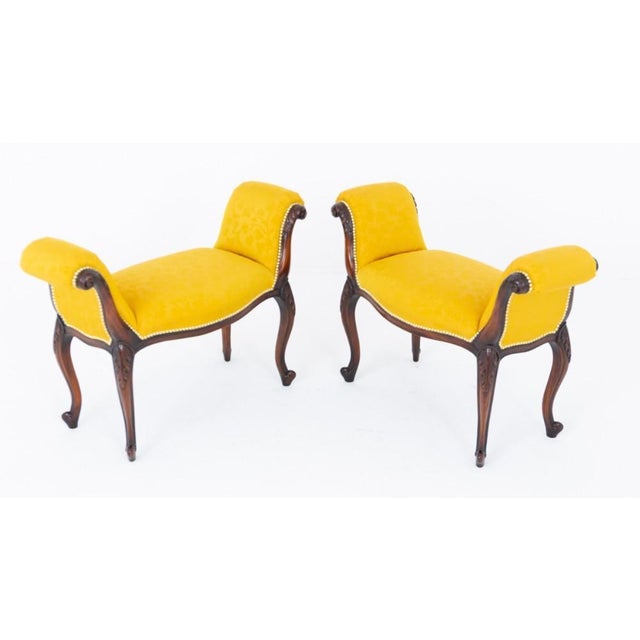 Hepplewhite Window Seats in Mahogany, 1880, Set of 2 For Sale - Image 5 of 6