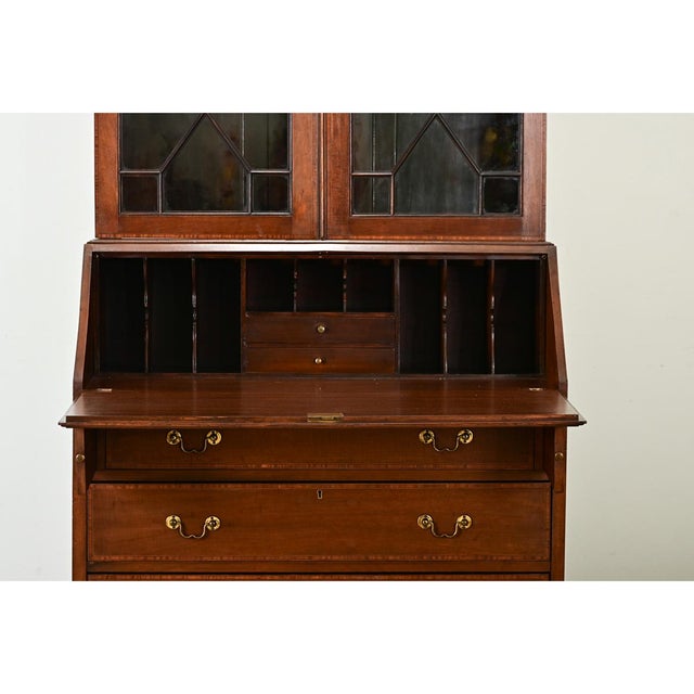 English 19th Century Sheraton Mahogany Secretary For Sale - Image 9 of 12