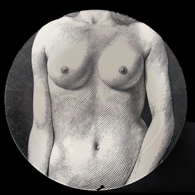 Piero Fornasetti 1980s Fornasetti Porcelain Themes & Variation Plate, Erotica Series #303 For Sale - Image 4 of 4