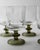 Vintage Etched Floral Clear Wine Glasses with Olive Green Stems, Set of 5 For Sale - Image 5 of 13