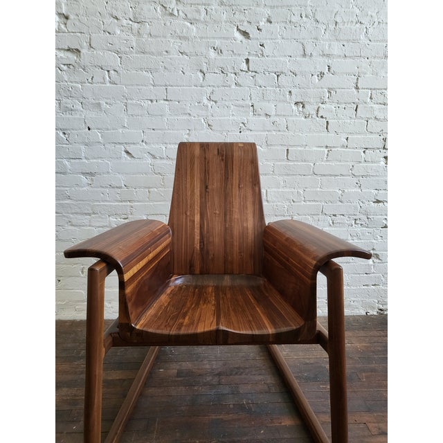 Sculptural Walnut Armchair For Sale - Image 12 of 18