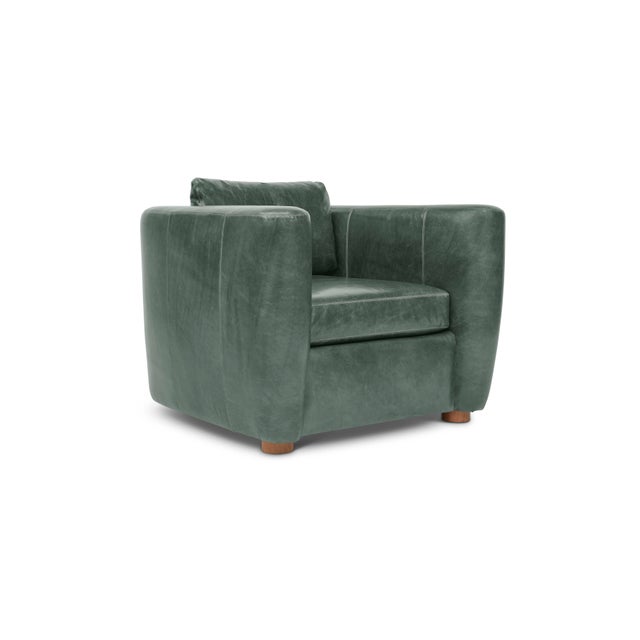 Casa Cosima Harris Chair, Bottle Green Leather For Sale - Image 4 of 4