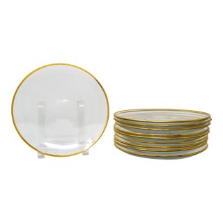 Vintage Baccarat Directoire Crystal & Gold Salad Plates- Set of 10 For Sale
