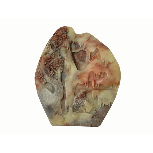 Vintage Chinese Shou Shan Stone Tree Scenery Display Figure For Sale - Image 13 of 16