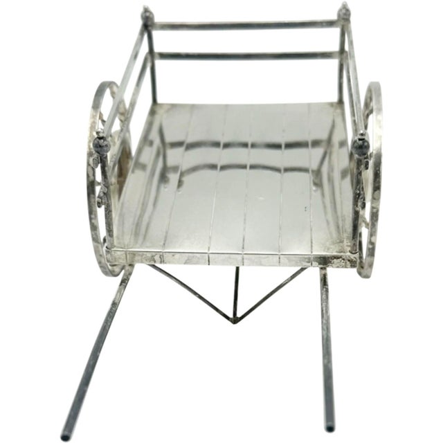 Mid 20th Century Vintage Cartier Sterling Silver Condiment Wagon Cart Serving Piece For Sale - Image 5 of 9