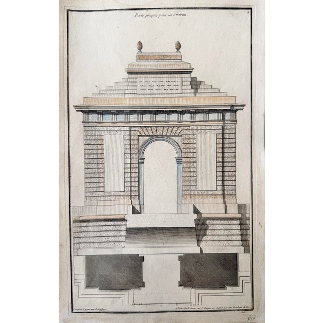 Original 18th century French architectural engraving from L’Architecture Civile by Jean-François de Neufforge, published...