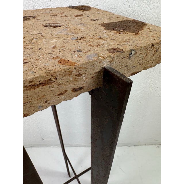 Metal Late 20th Century Rustic Industrial Modern Sculpture Pedestal For Sale - Image 7 of 10