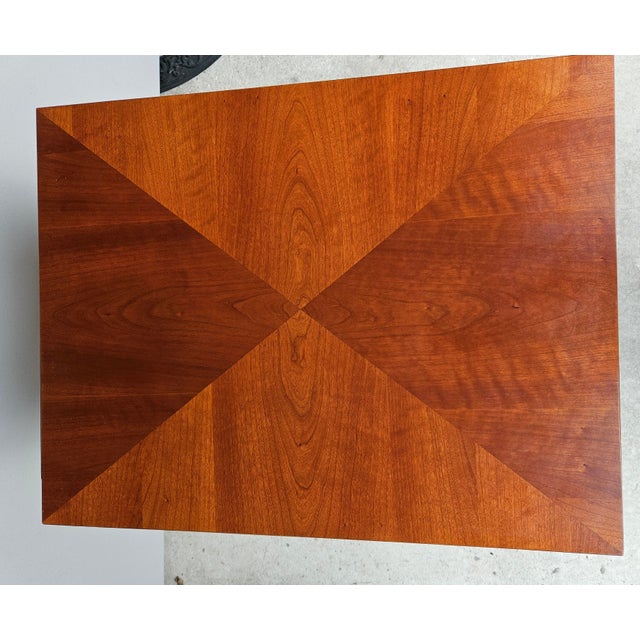 Red 1990s Ethan Allen Medallion Cherry End Side Table Biedermeier Neo Classical For Sale - Image 8 of 10