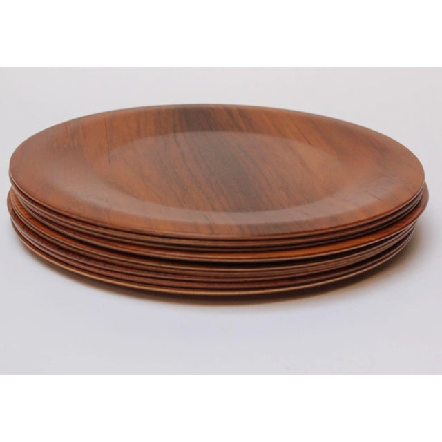 Mid-Century Modern 1960s Set of 10 Danish Modern Teak Dinner Plates by Langva For Sale - Image 3 of 13