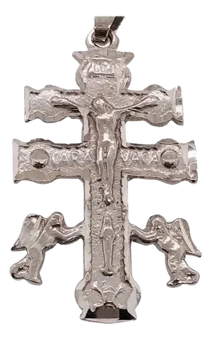 14 Karat White Gold Cross / Religious Pendant