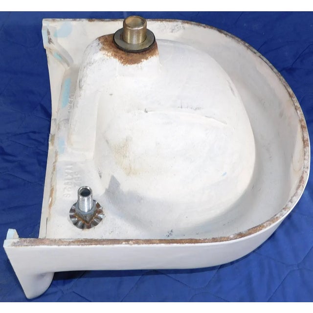 1952 Vintage Kohler High-Back Porcelain & Cast Iron Rounded Front Sink For Sale - Image 11 of 13
