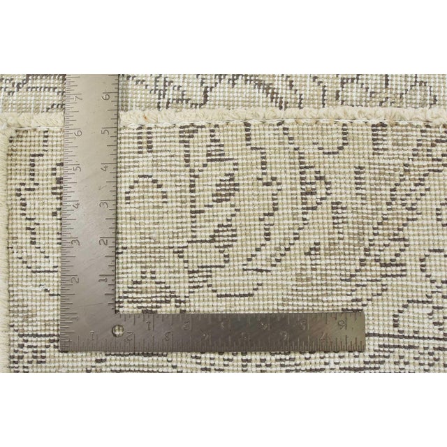 Tabriz Rug 6’11” X 10’1” Beige Wool Vintage Distressed Hand-Knotted Carpet For Sale - Image 15 of 15