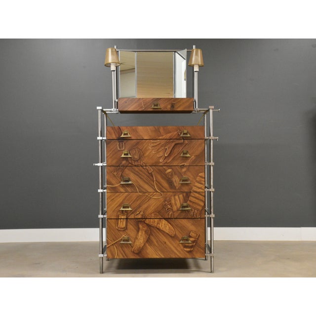 1990s 1990s A Faux Bois and Trompe l'Oeil Gentleman's Dresser by Alpha Workshop, Nyc For Sale - Image 5 of 11